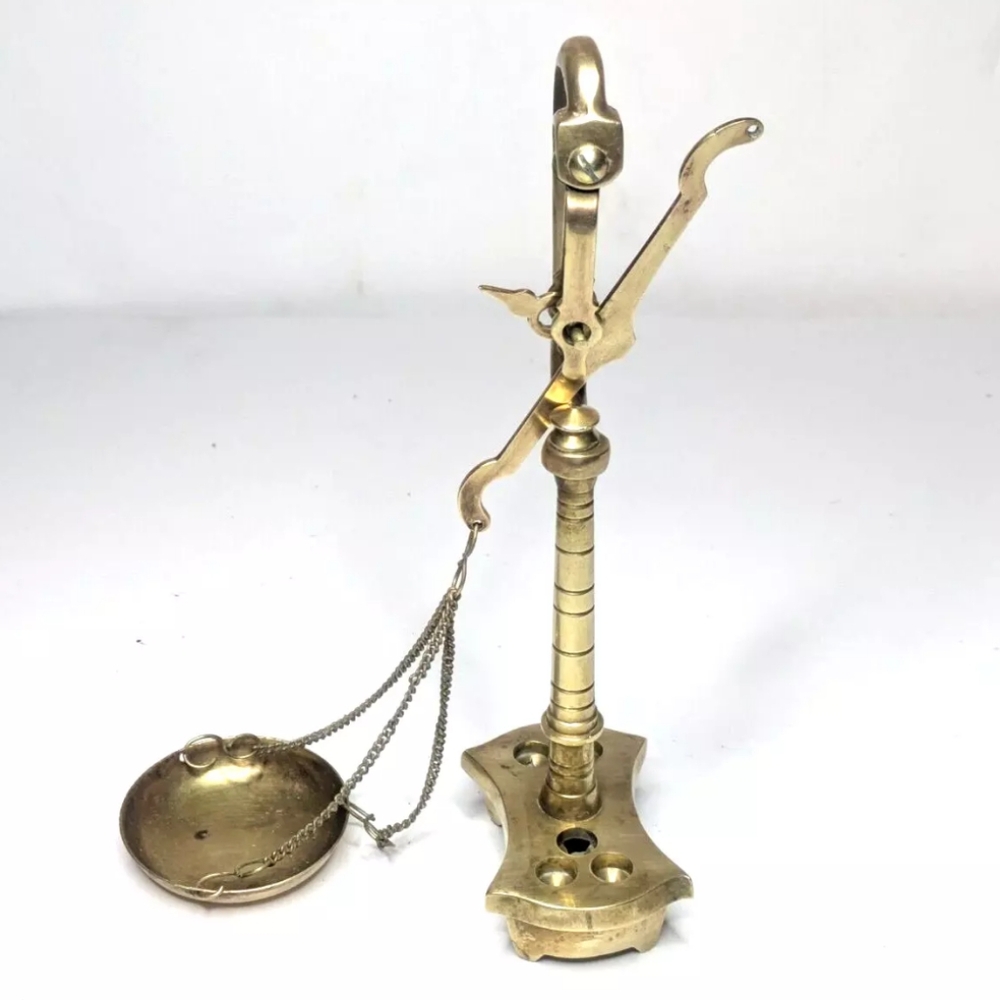 Antique Portuguese Solid Brass Balance Scale. Incomplete. Collectibles